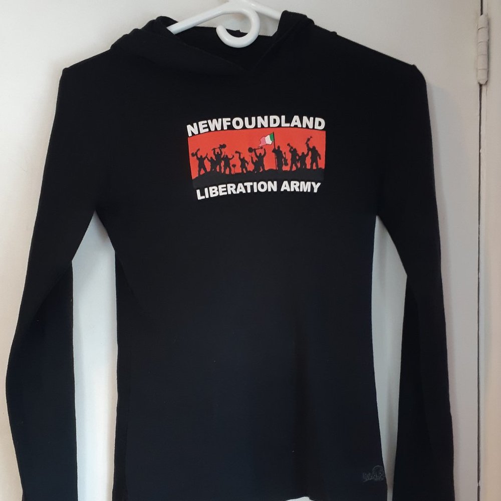 "Newfoundland Liberation Army" american apparel long sleeve hooded t-shirt